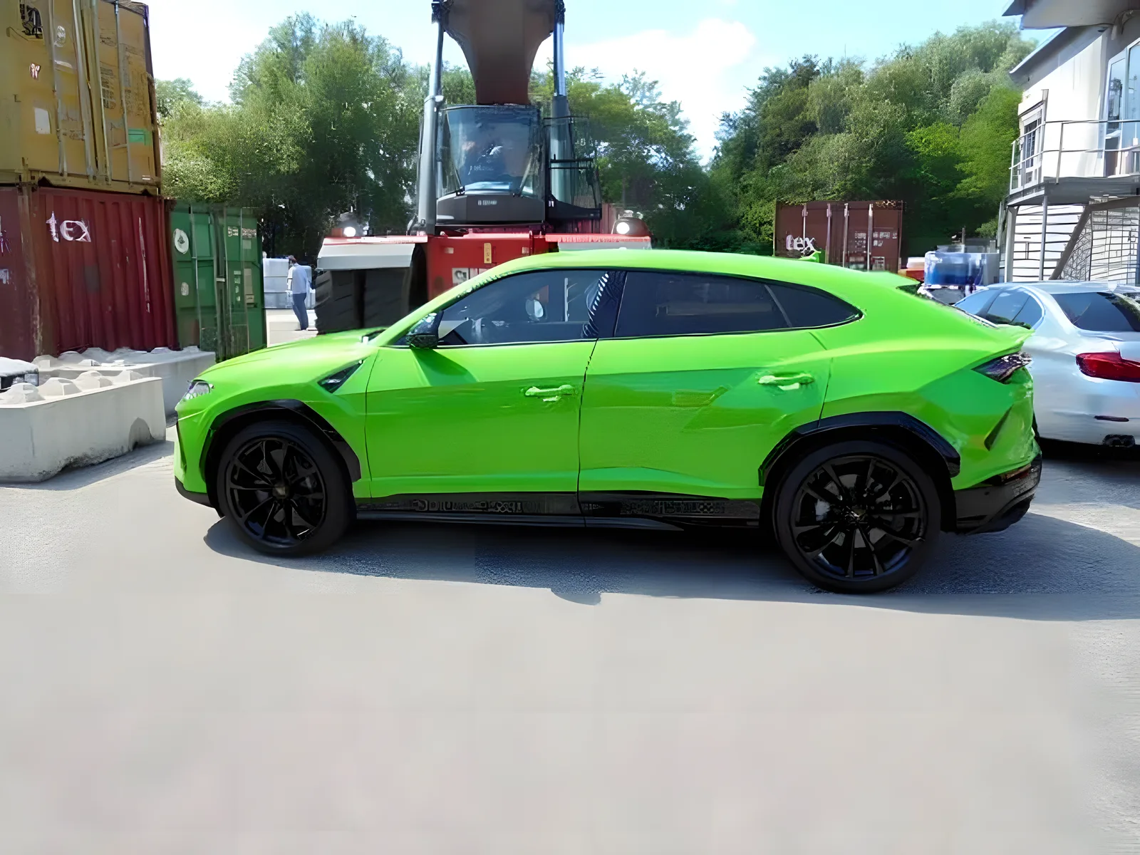 Lamborghini Urus at the container terminal